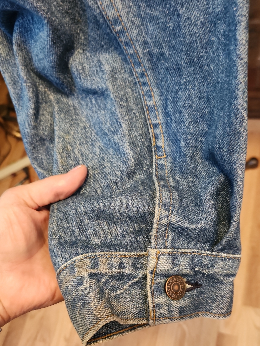 Levi's Blue Denim Vintage Trucker Jacket 80's Tall XXL 6 Pockets - Picture 13 of 14